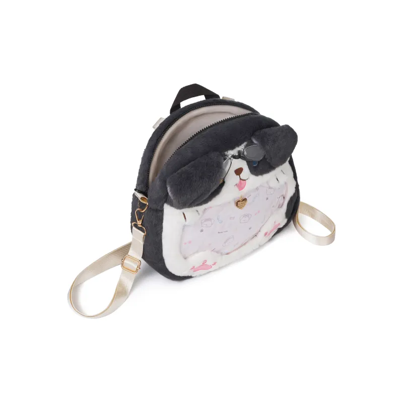 RIZHI STORE Plush Backpack Medium Size Women's Border Collie-2