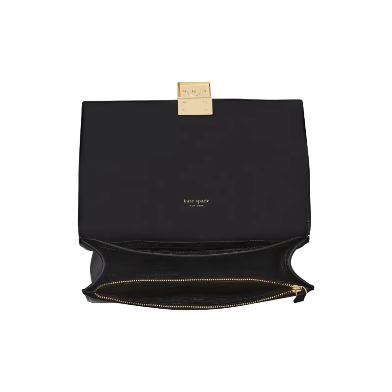 Kate Spade Litchi Grain Leather Handbag Shoulder Bag Crossbody Bag Small Size Women's Black-3