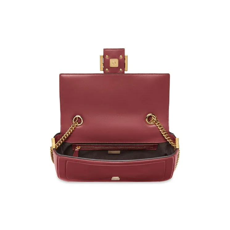 FENDI Baguette Sheepskin Baguette Bag Handbag Shoulder Bag Crossbody Bag Handbag Women's Red-3