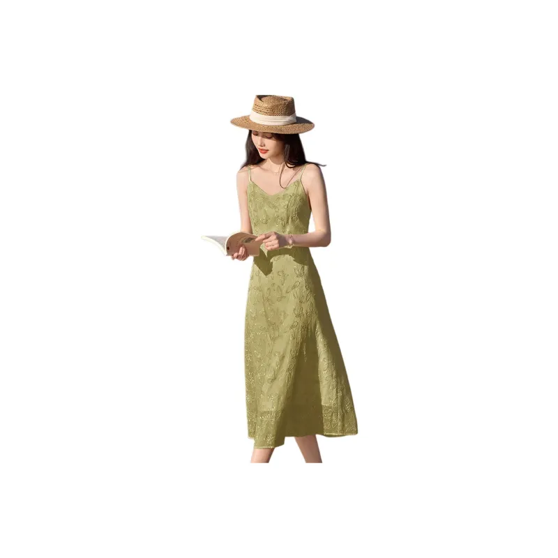 XWI Slip Dresses Women's Yellow Green-0