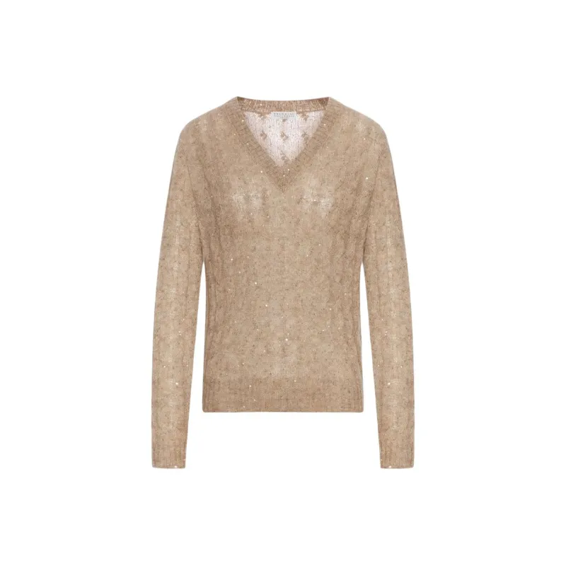 Brunello Cucinelli SS25 Sweater Women's Beige-1