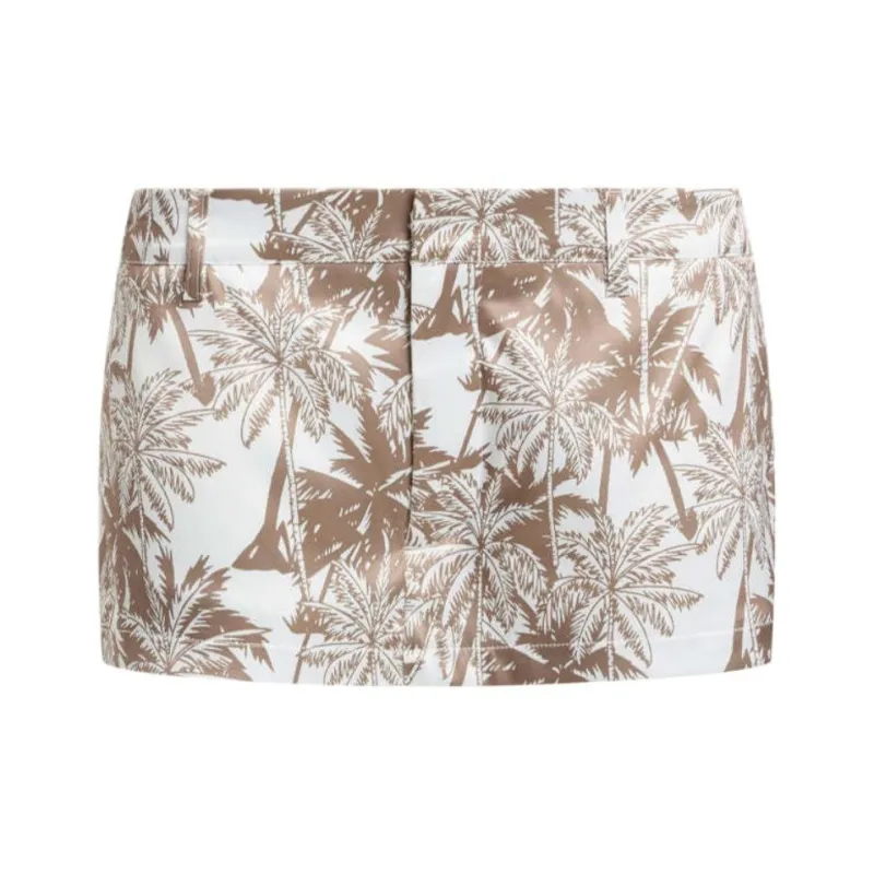 Lioness RHODE MINI CHOCOLATE PALM Denim Short Skirts Women's-0