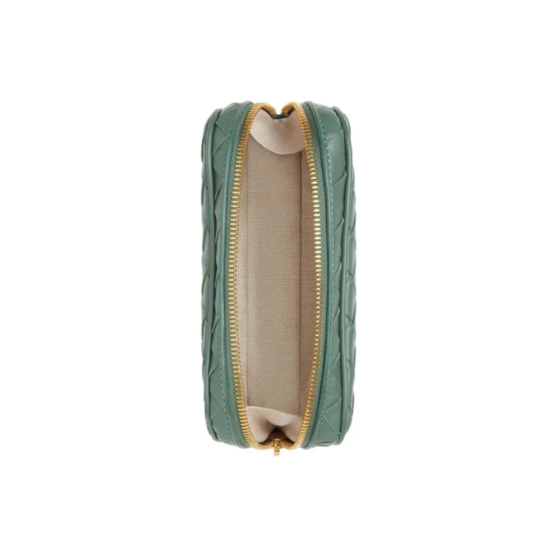Bottega Veneta Cow Leather Clutch Trumpets Women's Aloe Vera Green-2