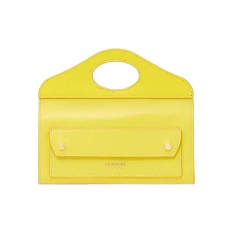 Burberry Pocket Bag Lambskin Pocket Bag Shoulder Bag Crossbody Bag Clutch Mini Women's Yellow-0