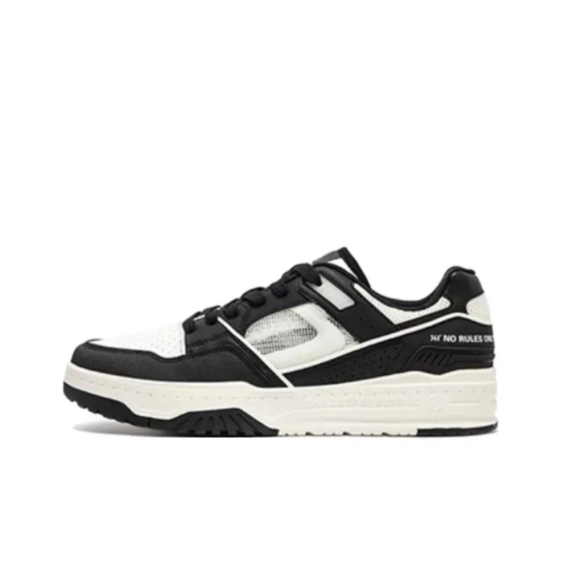 361° Slip Resistant Cushioning Wear Resistant Low Top Skateboard Shoes Men's White Black-0
