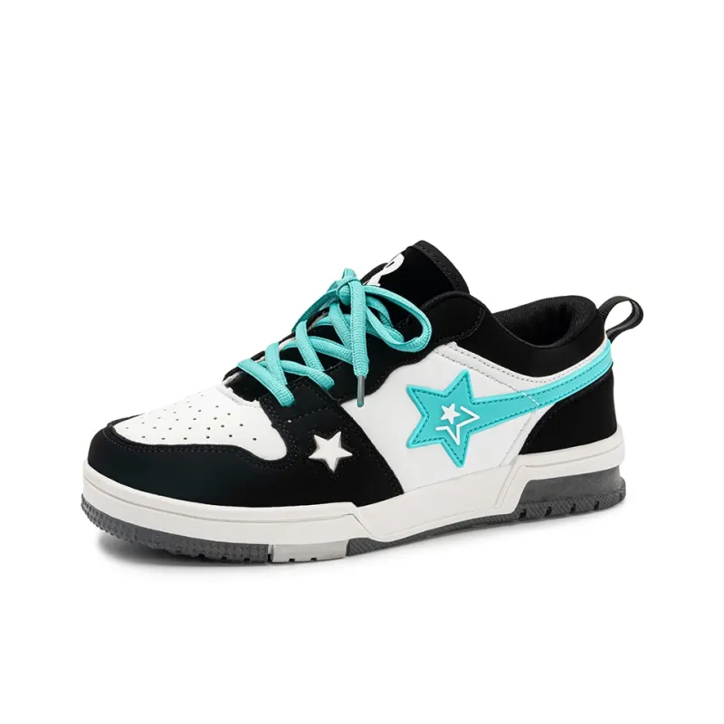BEIER Stars Collection Durable Lightweight And Breathable Low Top Skateboard Shoes Unisex Black White-26