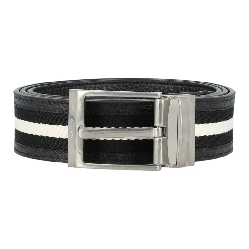BALLY Shiffie 35mm Reversible Belt In Fabric And Leather-3