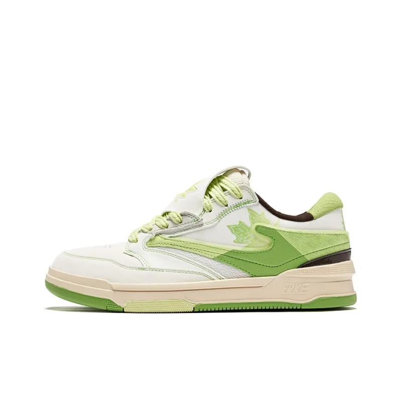Erke Unique Maple Leaf 2.0 Wear Resistant Slip Resistant Low Top Skateboard Shoes Men's Microcrystal White Apple Green-0