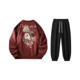 Burgundy Top Black Pants