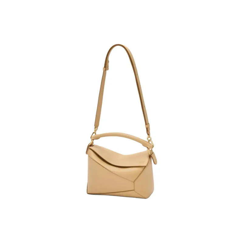 LOEWE Classic Calfskin One Shoulder Handbag Trumpets Women's Silk Beige-2