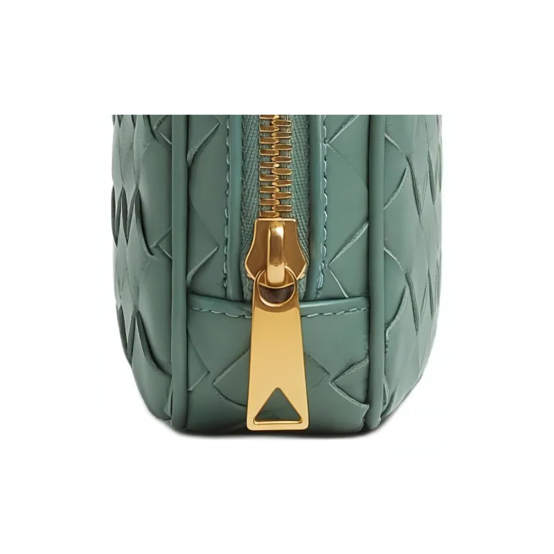 Bottega Veneta Cow Leather Clutch Trumpets Women's Aloe Vera Green-4