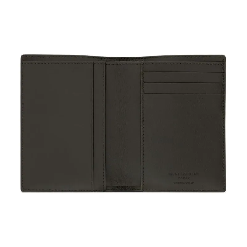 SAINT LAURENT Patent Leather Card Holder Unisex Black-2