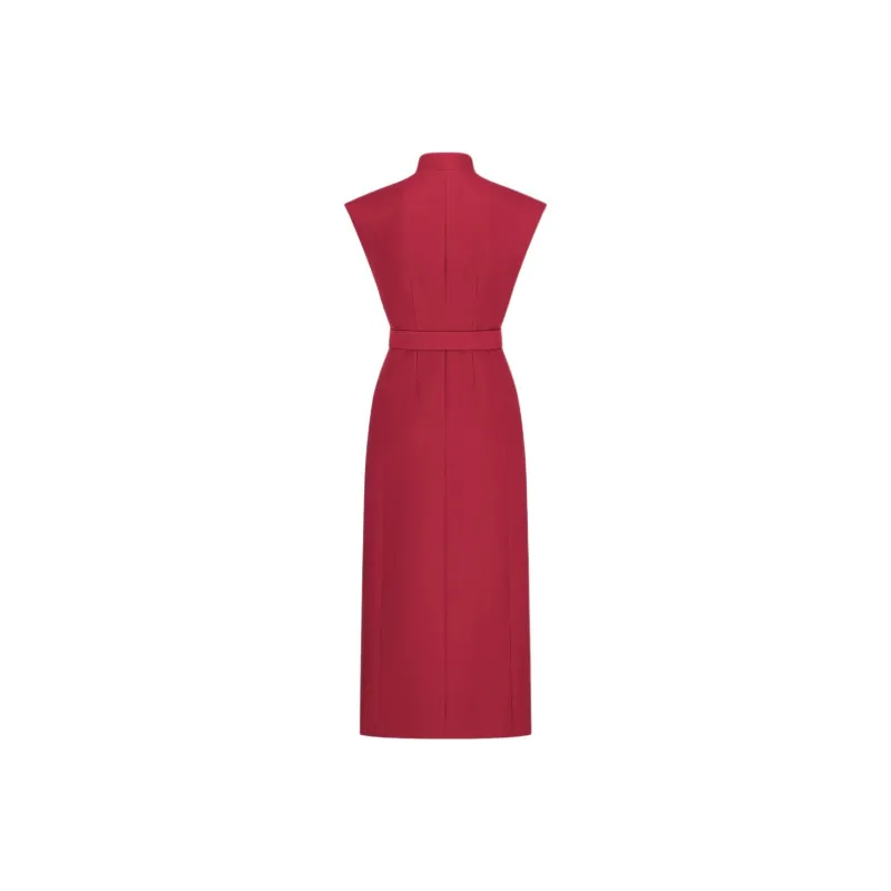 DIOR Short Sleeved Dress Women's Red-1