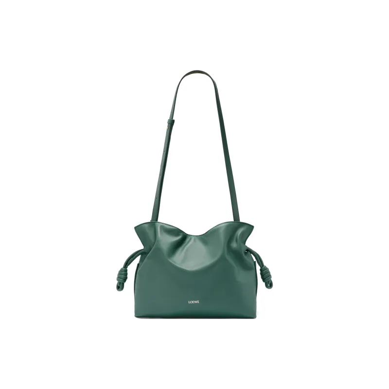 LOEWE Flamenco Napa Calf Leather Clutch Bag Over The Shoulder Medium Size Women's Vanilla Grass Green-1