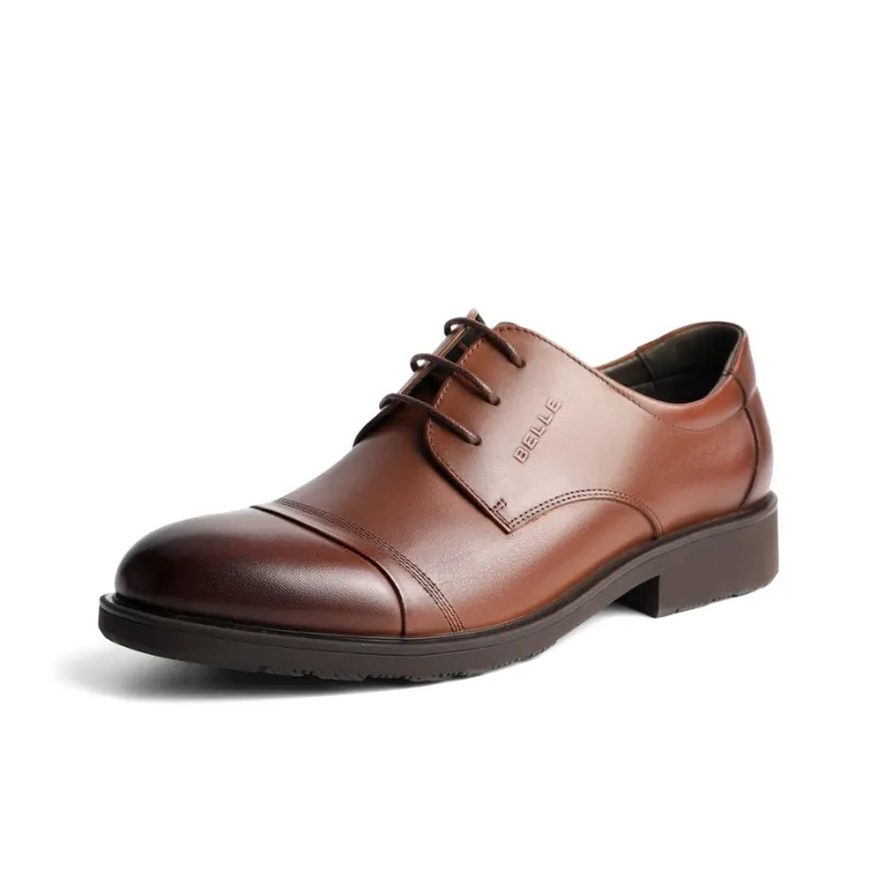 BELLE Dress Shoes Men Low Top Black/Brown-7