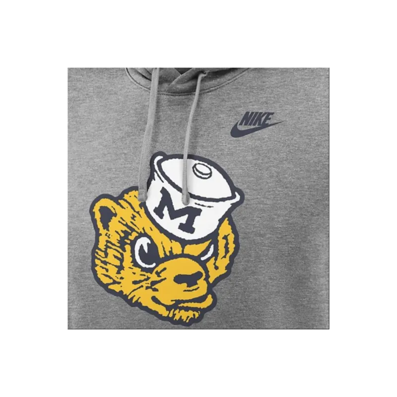 Nike Michigan Wolverines Legacy Club Primary Logo Men's Nike College Pullover Hoodie-2
