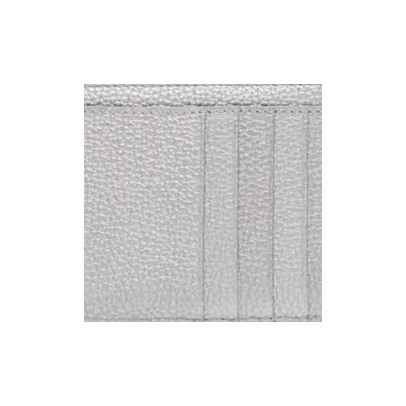 Balenciaga Calfskin Card Clip Card Holder Men's Silver-3