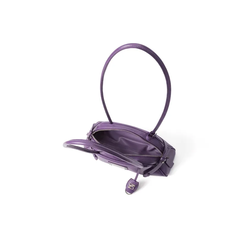 MCMIKO Cow Leather With Polyurethane And Synthetic Leather Shoulder Bag Women's Purple-3
