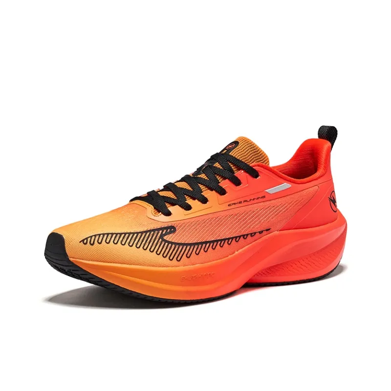 Erke Lightning 4 Cushioned Slip Resistant Breathable Low Top Casual Running Shoes Men's Red Orange-2