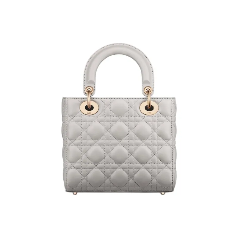 DIOR Lady Dior My ABCDior Sheepskin Lady Dior Bag, One Shoulder Handbag Trumpets Women's Gray-3