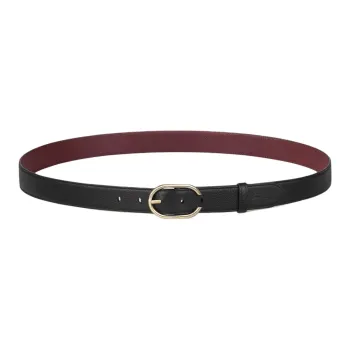 CARTIER Cow Leather Gold Plated Leather Belts Unisex Black 3CM