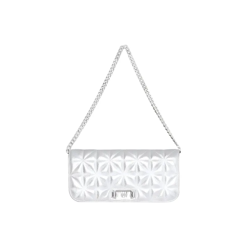 REBECCA MINKOFF Polyurethane Handbag Shoulder Bag Clutch Women's Silver-0