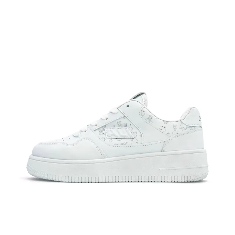 ALI THE FOX Low Top Skateboard Shoes Unisex White-16