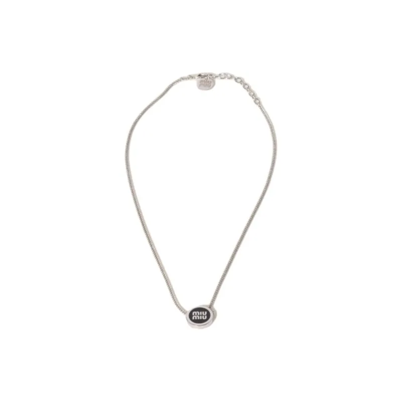 MIU MIU Enamel Necklaces Women's Silver-1