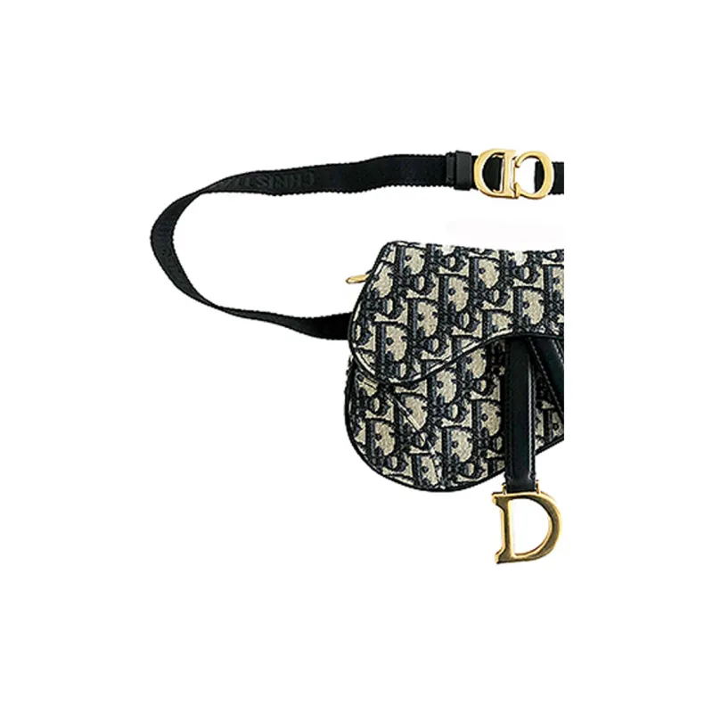 DIOR Saddle Canvas Saddle Bag, Crossbody Bag, Fanny Pack, Sling Bag Unisex Blue-4