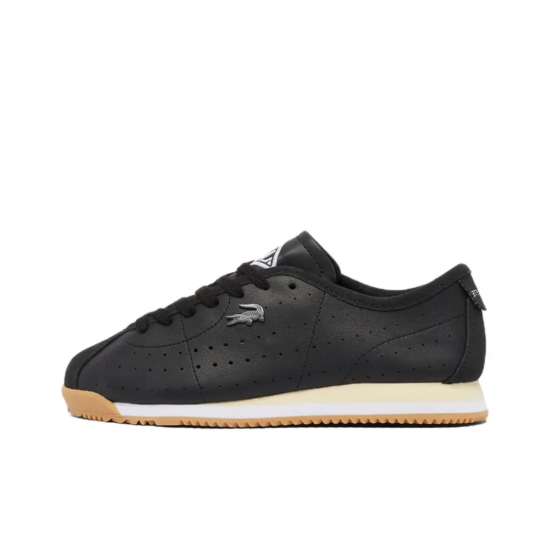 LACOSTE Anti Slip Wear Resistant Low Top Casual Shoes Women's Black-0
