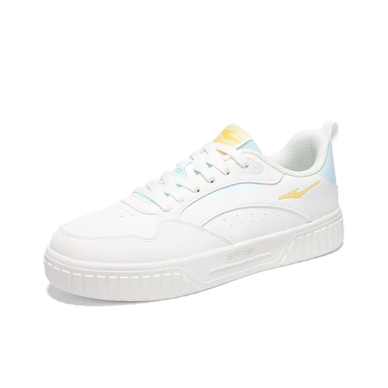 Erke Abrasion Resistant, Lightweight, And Breathable Low Top Skateboard Shoes Men's Microcrystal White Tranquil Blue-3