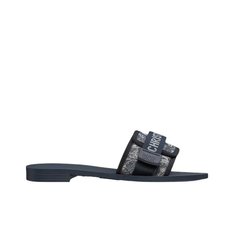 DIOR Dioriviera Slide Slippers Women's Denim Blue-1