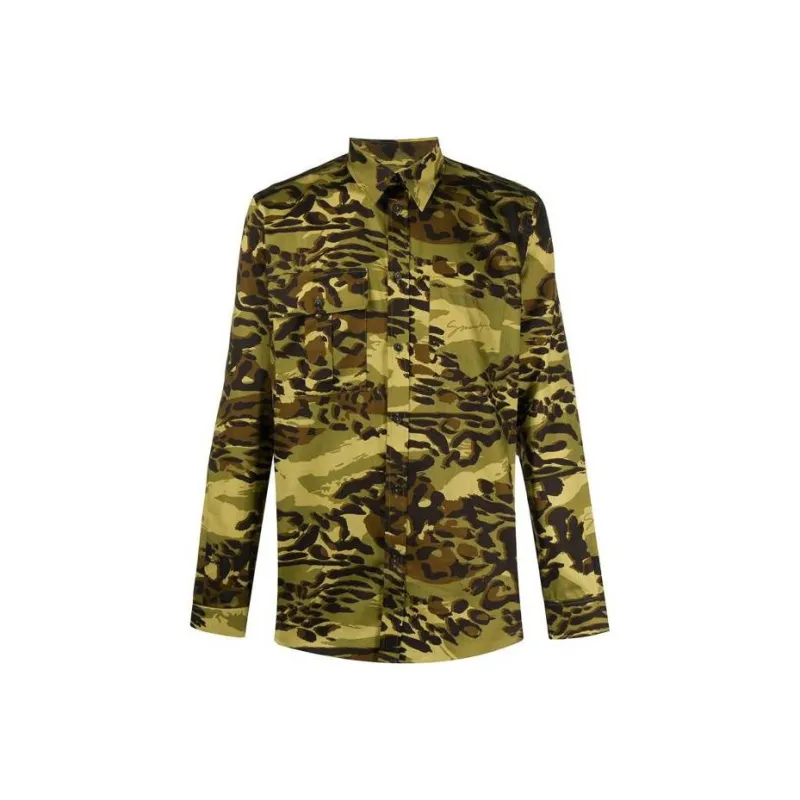 Givenchy Shirts Men Army Green-0