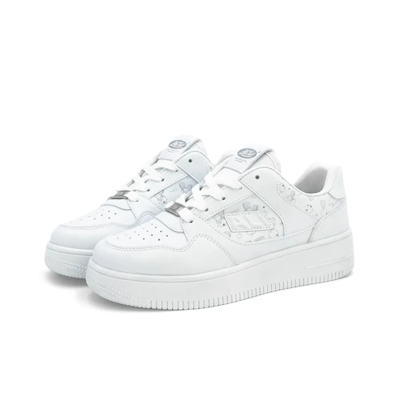 ALI THE FOX Low Top Skateboard Shoes Unisex White-17