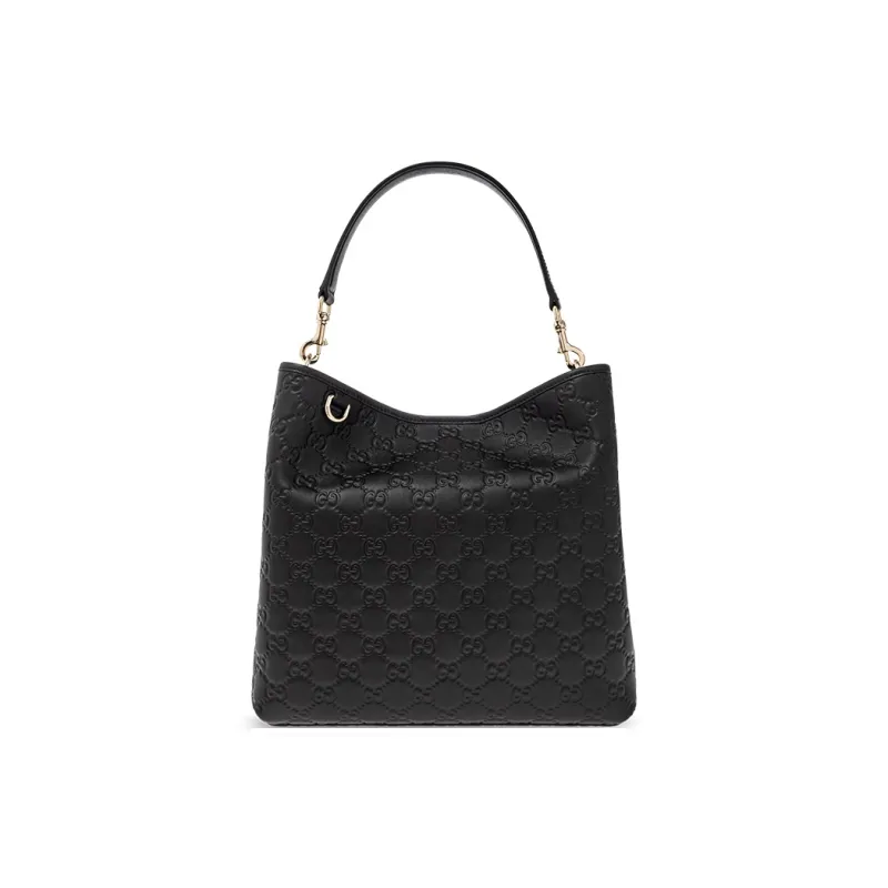 GUCCI Leather Bucket Bag, Shoulder Bag, Crossbody Bag, Handbag Regular Women's Black-0