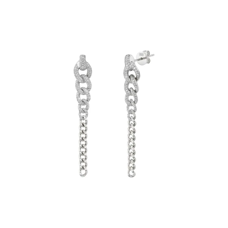 Shay 18K White Gold Pavé Diamond Drop Earrings-0