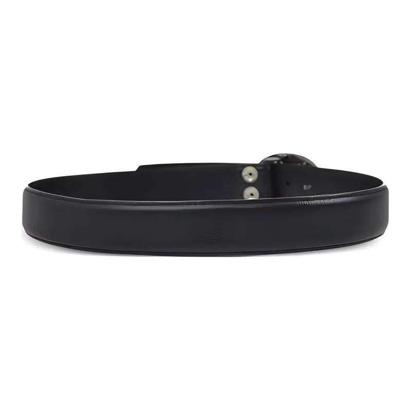 Chrome Hearts Logo Sign Leather Leather Belts Women's Black Width: 3.8CM-1