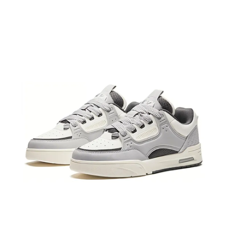 Anta AOJIE Slip Resistant Cushioning Wear Resistant Low Top Skateboard Shoes Men's Gray-2