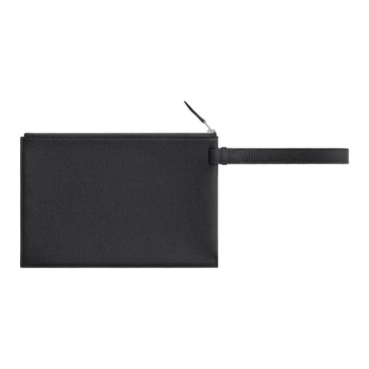 HERMES Cabavertige Togo Calfskin Clutch Men's Black-1