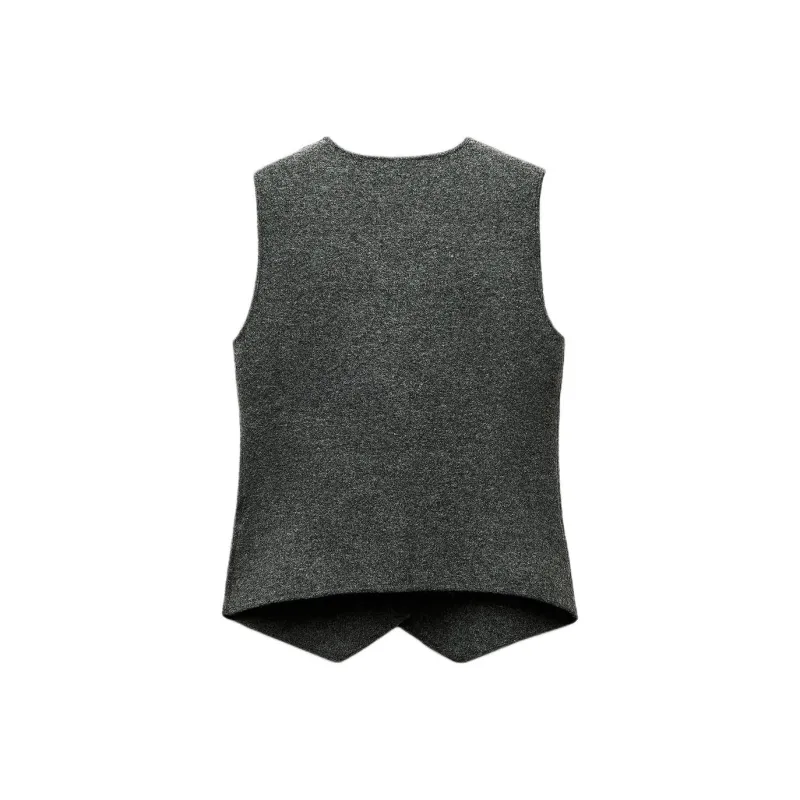 ZARA Vests Women's Light Gray-1