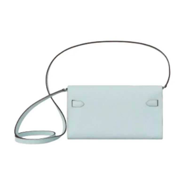 HERMES Kelly To Go Epsom Leather Wallets Shoulder Bag Crossbody Bag Women's Ice Blue-2