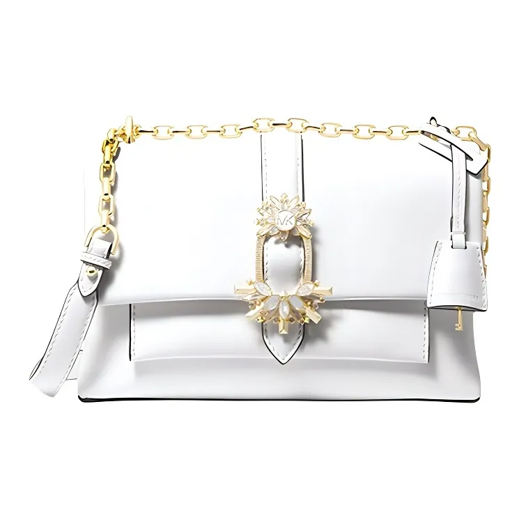 MICHAEL KORS MICHAEL KORS Handbag Collection Cece Leather Shoulder Bag, Crossbody Bag Medium Size Women's White-0