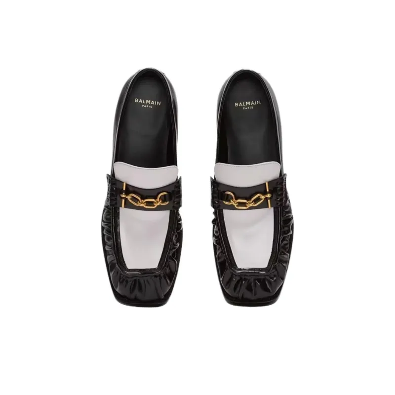 BALMAIN Sync Loafers 3.5cm Men's White & Black-3