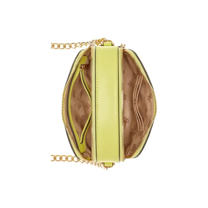 GUESS Smooth Artificial Leather One Shoulder Camera Bag Crossbody Bag Women's Yellow-2