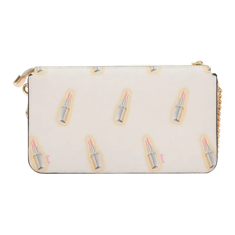 COACH POPPY Multicolor Canvas With Leather Combo Bag Small Card Holder Crossbody Bag Shoulder Bag Women's White Print-2