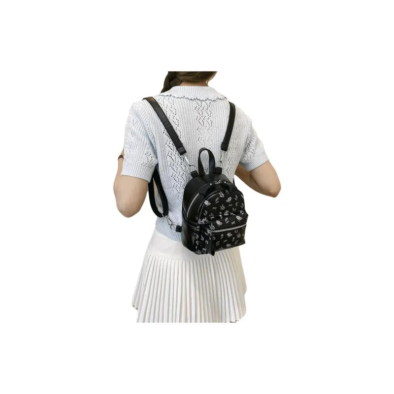 OCTSUI PU Backpack Women's White/Black/Silver-7