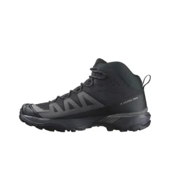 SALOMON X ULTRA 360 Slip Resistant Waterproof Mid Top Hiking Shoes Men's Black