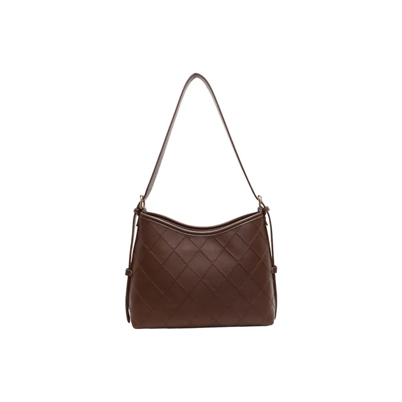 Yalu PU Shoulder Bag Regular Women's Coffee/Ecru/Black-1