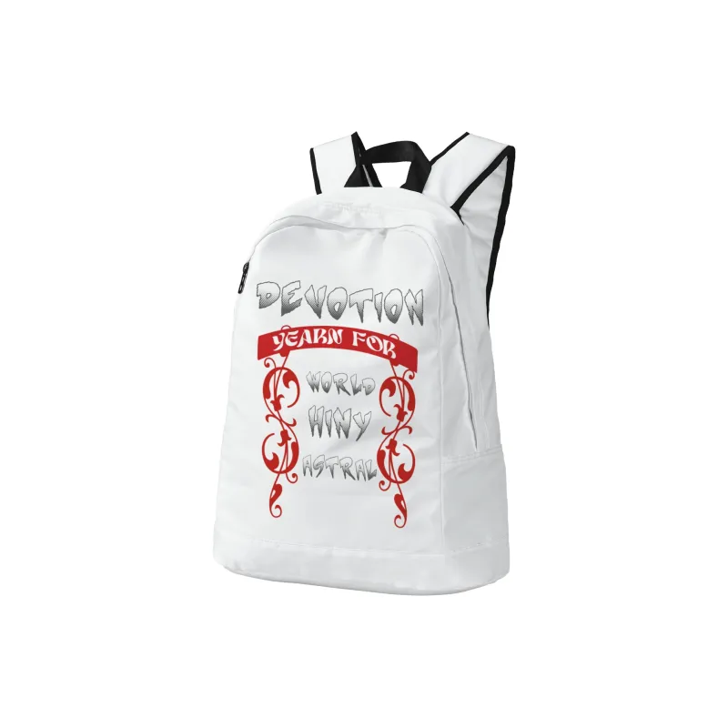 HINY Polyester Backpack Unisex White-12