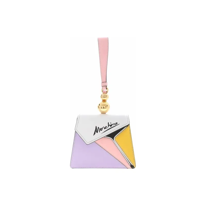 MOSCHINO Calfskin Clutch Women's Purple/White/Multicolor-0